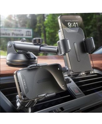 3-in-1 Car Phone Mount, Dashboard Windshield Air Vent Holder with Adjustable Arm, Stable Universal Phone Holder for iPhone and Android