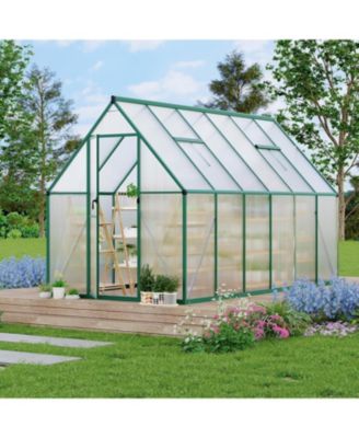 6'X11' Aluminum-Framed Polycarbonate Greenhouse, Heavy Duty Polycarbonate Greenhouse with Quick Setup Structure and Roof Vent