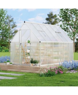 6'X11' Aluminum-Framed Polycarbonate Greenhouse, Heavy Duty Polycarbonate Greenhouse with Quick Setup Structure and Roof Vent