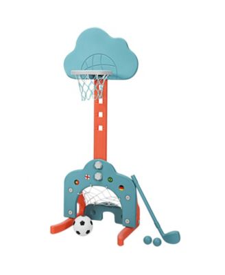 Adjustable 3-in-1 Kids Basketball Hoop Play Set with Balls