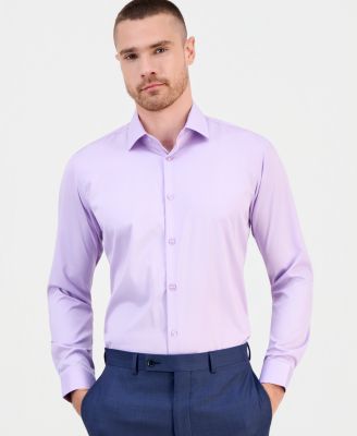 Men's Slim-Fit Solid Four-Way Stretch Dress Shirt 