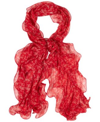 Spring Ditsy Double Ruffle Scarf