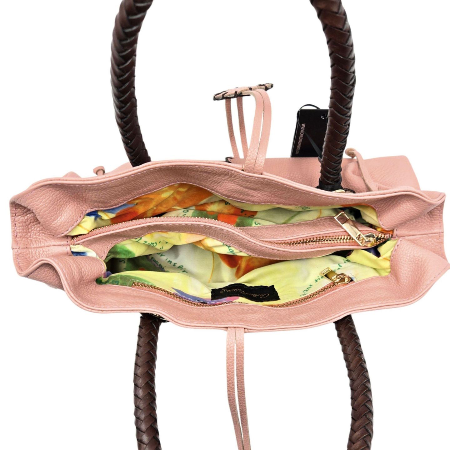 Женская сумка Carlos Falchi Mini Satchel Leather, цвет: Пыльный розовый — фото 2