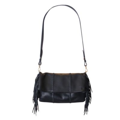 Large Fringe Leather Crossbody Messenger