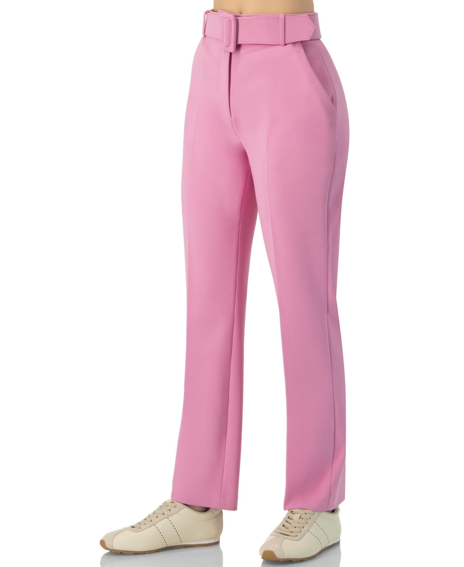 Women's Tailored Straight-Leg Pants with Belt