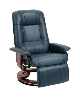 Faux Leather Manual Recliner Adjustable Swivel Lounge Chair with Footrest