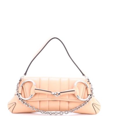 Medium Horsebit Chain Shoulder Bag Vertical Quilted Leather