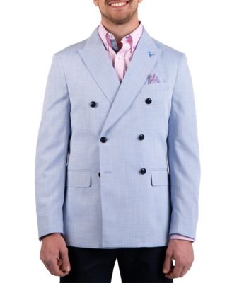 Men's Double-Breasted Textured Slub Sport Coat