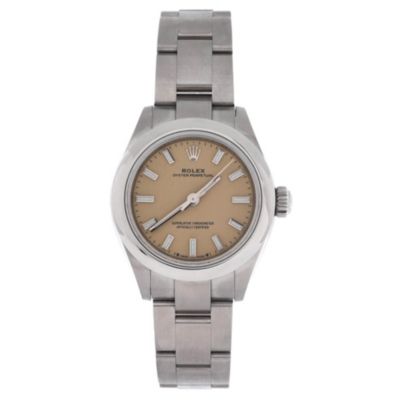 Oyster Perpetual Beige Automatic Watch in Stainless Steel 28mm