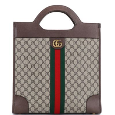 Medium Ophidia Cut Out Handle Tote GG Coated Canvas