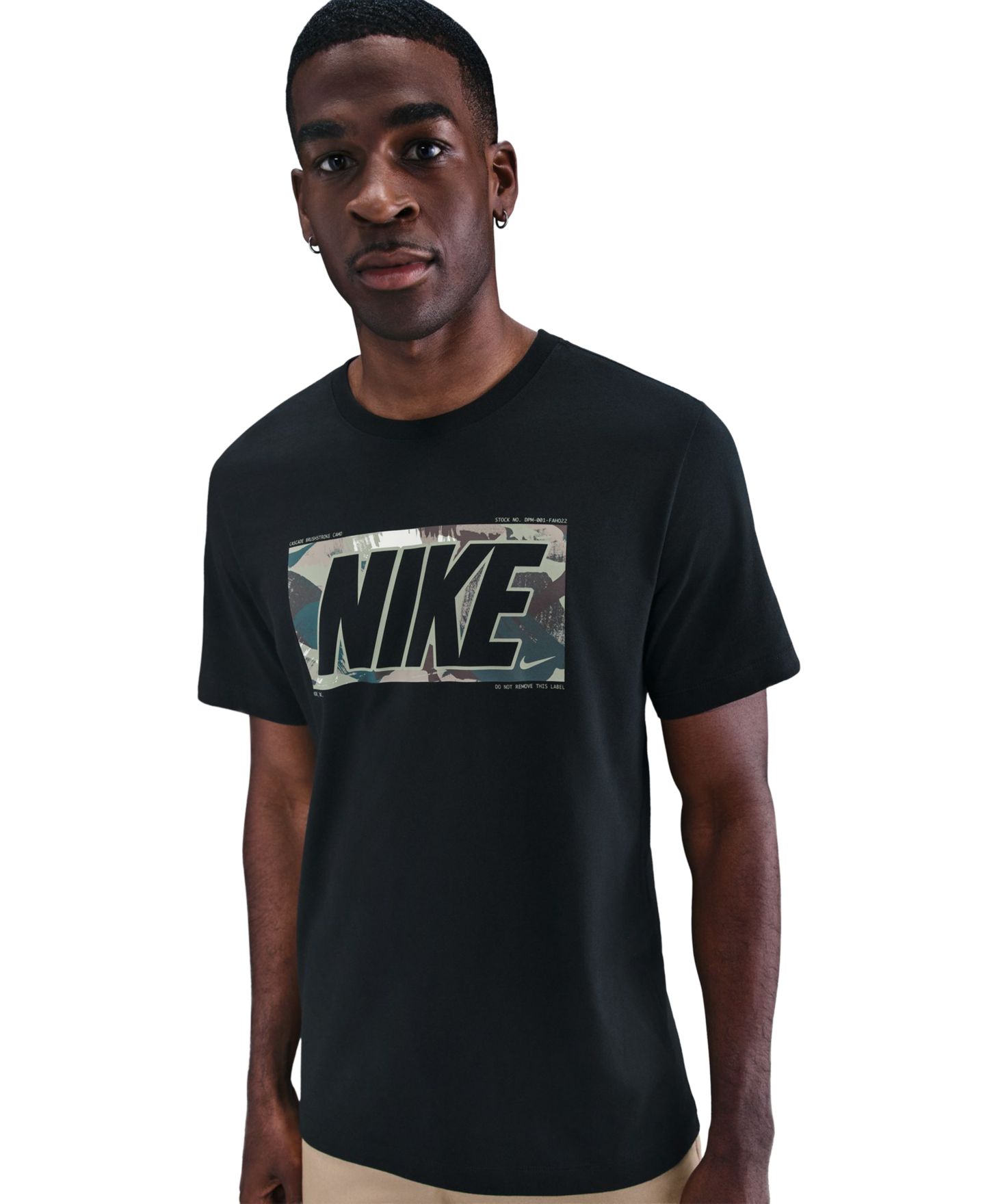 Мужская футболка Nike Short-Sleeve Cotton, цвет: Чёрный — фото 2