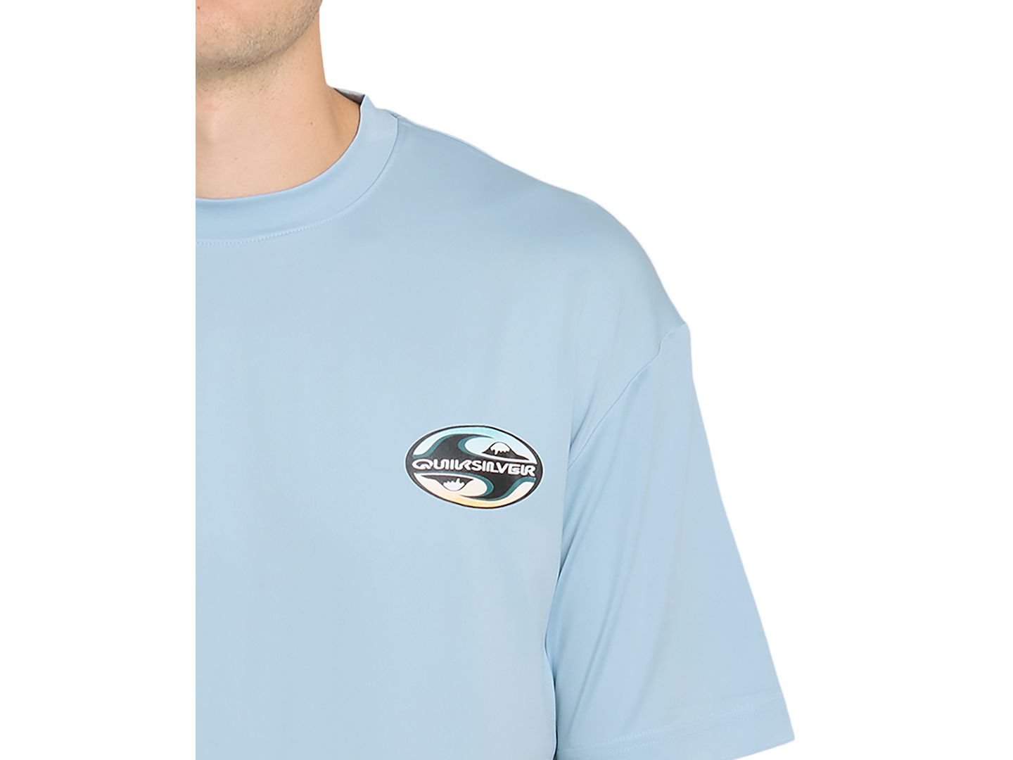 Мужская футболка Quiksilver Graphic Printed Short-Sleeve Swim T-Shirt, цвет: Синий — фото 3
