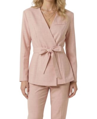 Women's Wrap Waist-Tie Tailored Blazer
