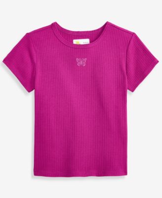 Girls' XS-XL Ribbed Baby T-Shirt