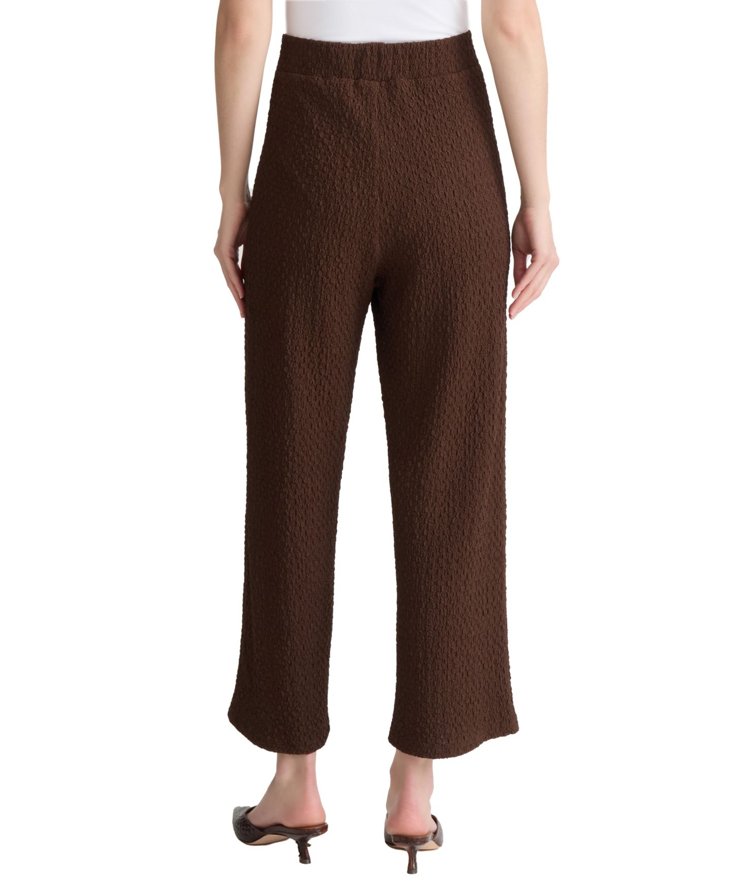 Женские брюки Jones New York Petite Cobblestone Texture Wide-Leg Cropped Pants, цвет: Fudge — фото 3