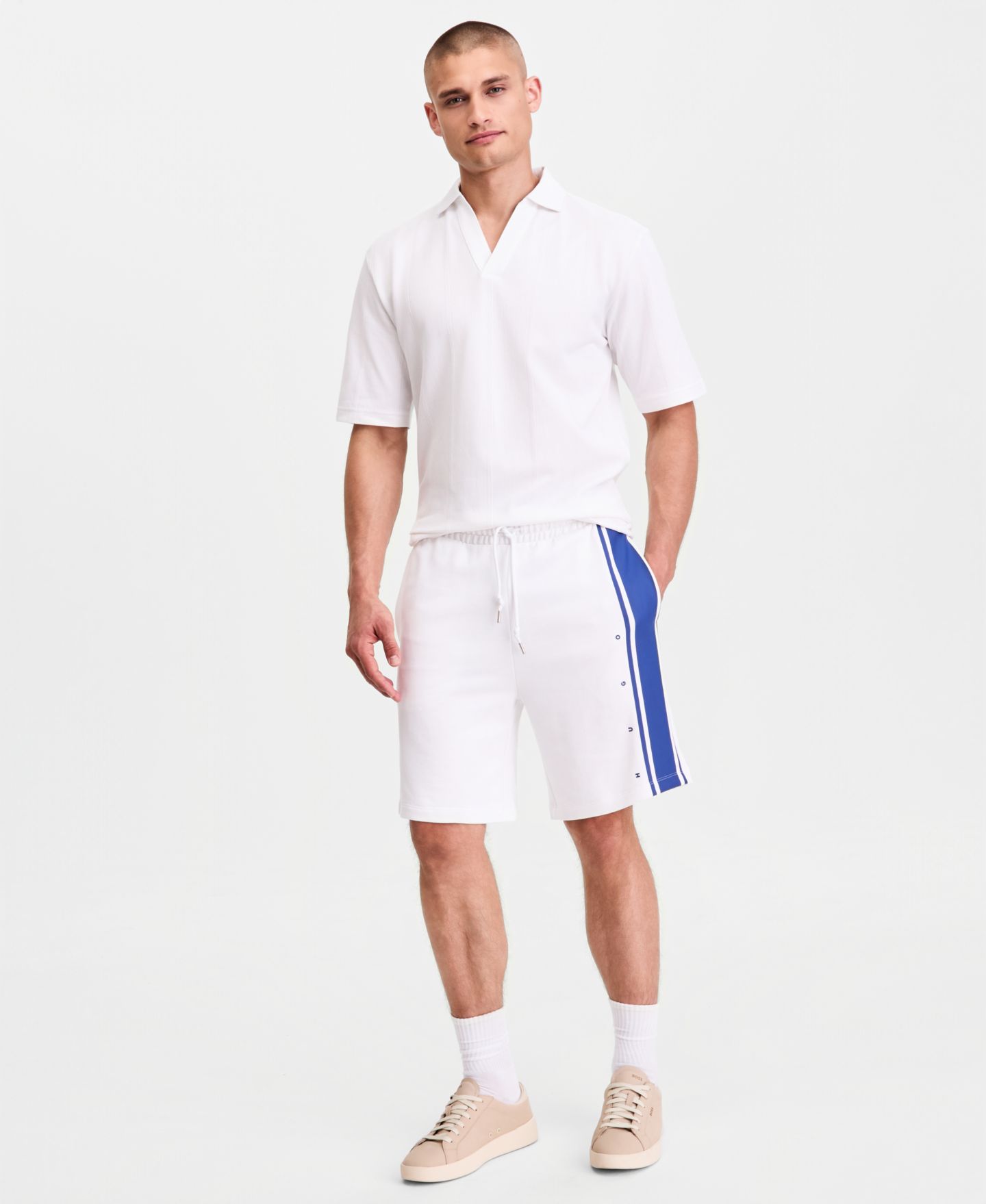 Мужские шорты Hugo Boss HUGO by Demsishort Drawstring, цвет: Белый — фото 5