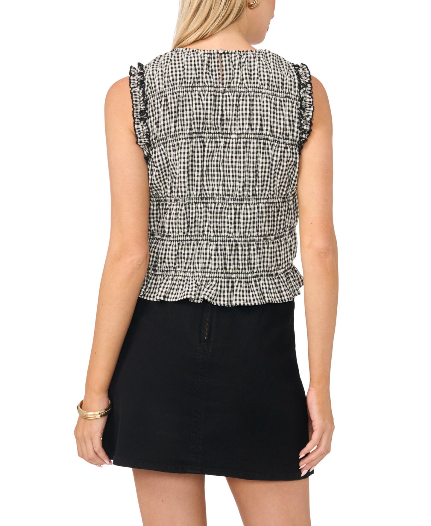 Женский топ Vince Camuto Blend Sleeveless, цвет: Насыщенный чёрный — фото 6