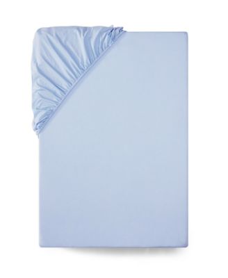 Essentials 300-Thread Count Solid Cotton Percale Fitted Sheet, Queen