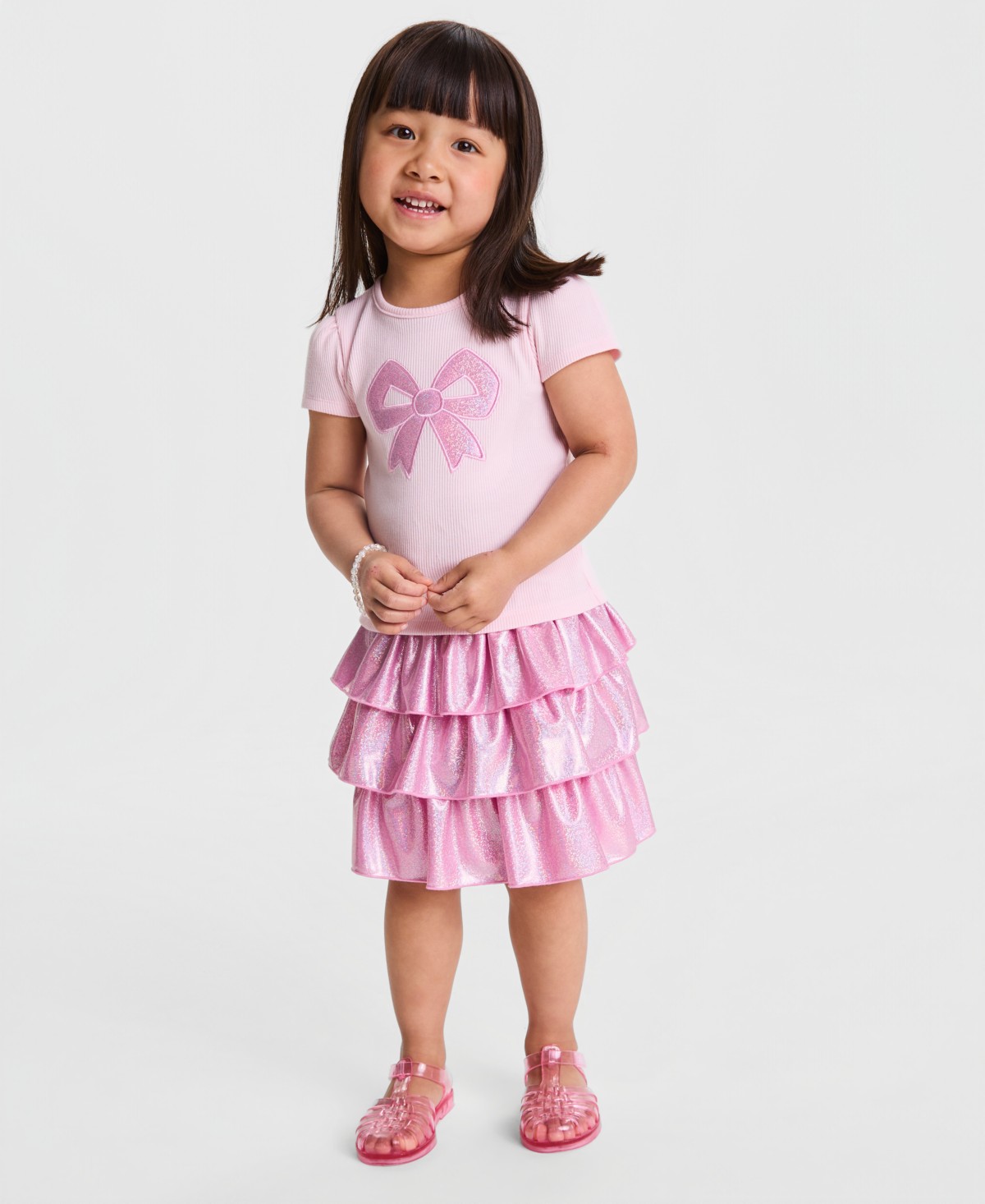 Epic Threads Toddler Girls' 12M-5T T-Shirt and Sparkle Tiered Skort, 2-Piece Set — фото 1