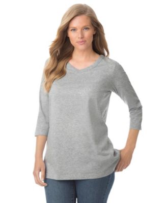 Women's Within Perfect Three-Quarter Sleeve V-Neck Tee