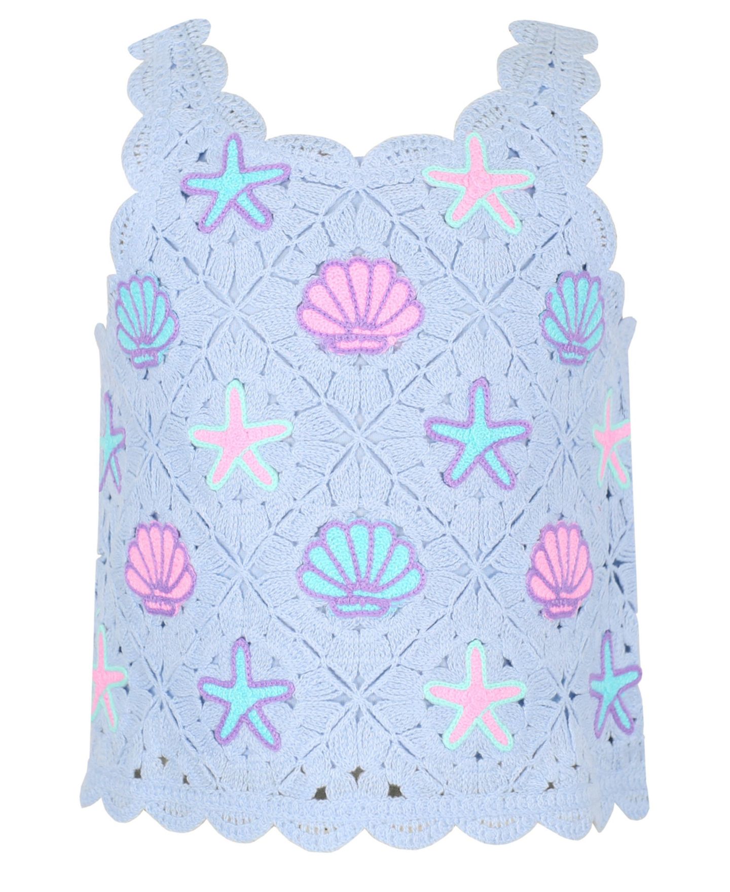 Комплект Pink & Violet Sleeveless Tank Top and Skirt, 2-Piece Set для девочек, цвет: Синий — фото 4