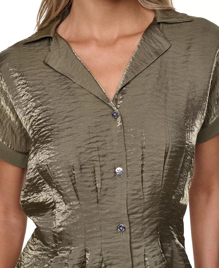 Women's Short-Sleeve Pleated Shirt - thumbnail 6
