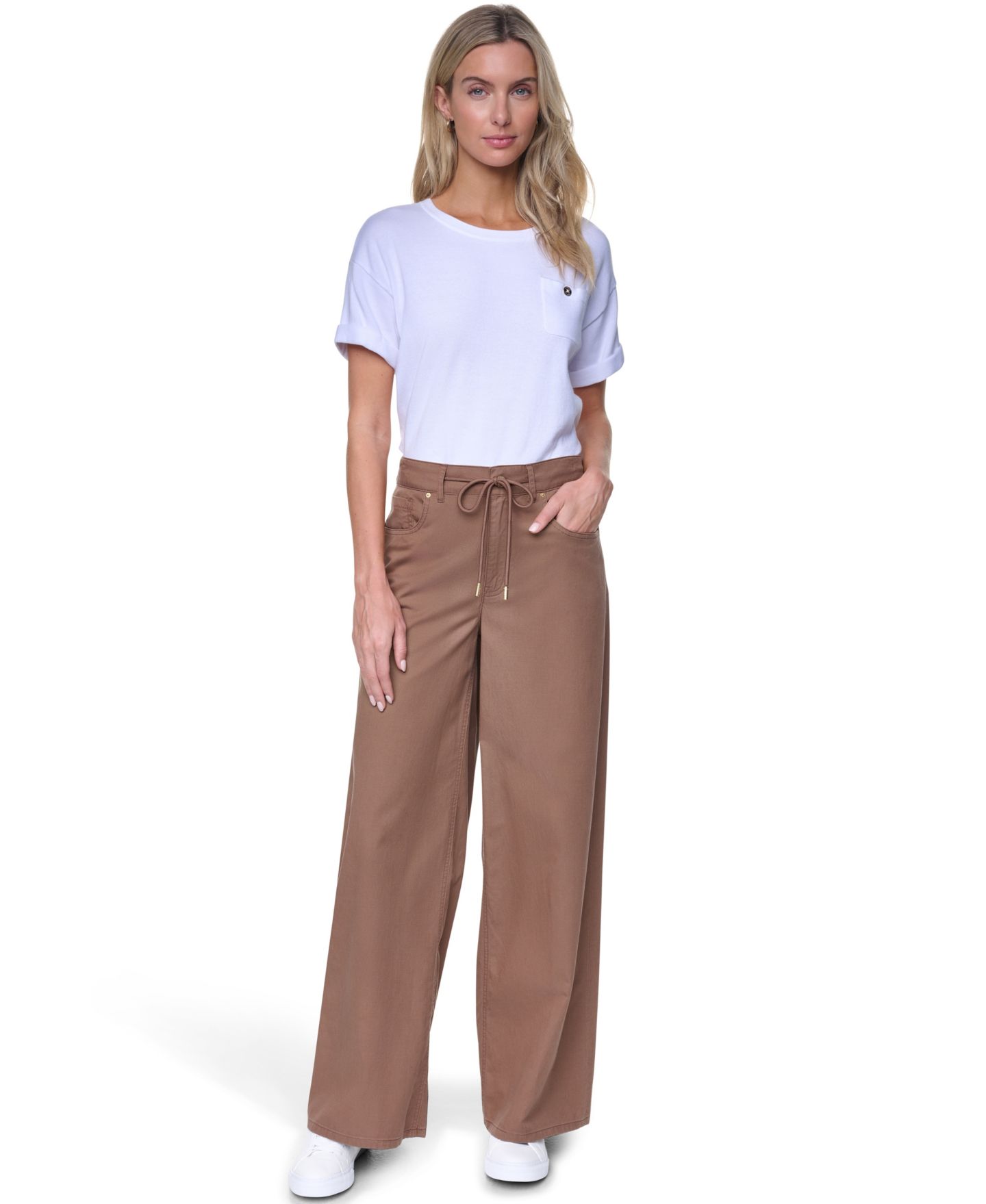 Женские брюки Nautica Cotton-Blend Drawstring Relaxed-Fit, цвет: Barley — фото 2