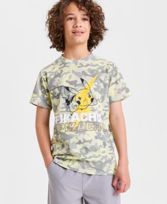 Big Boys Pikachu Bolt Camo T-Shirt