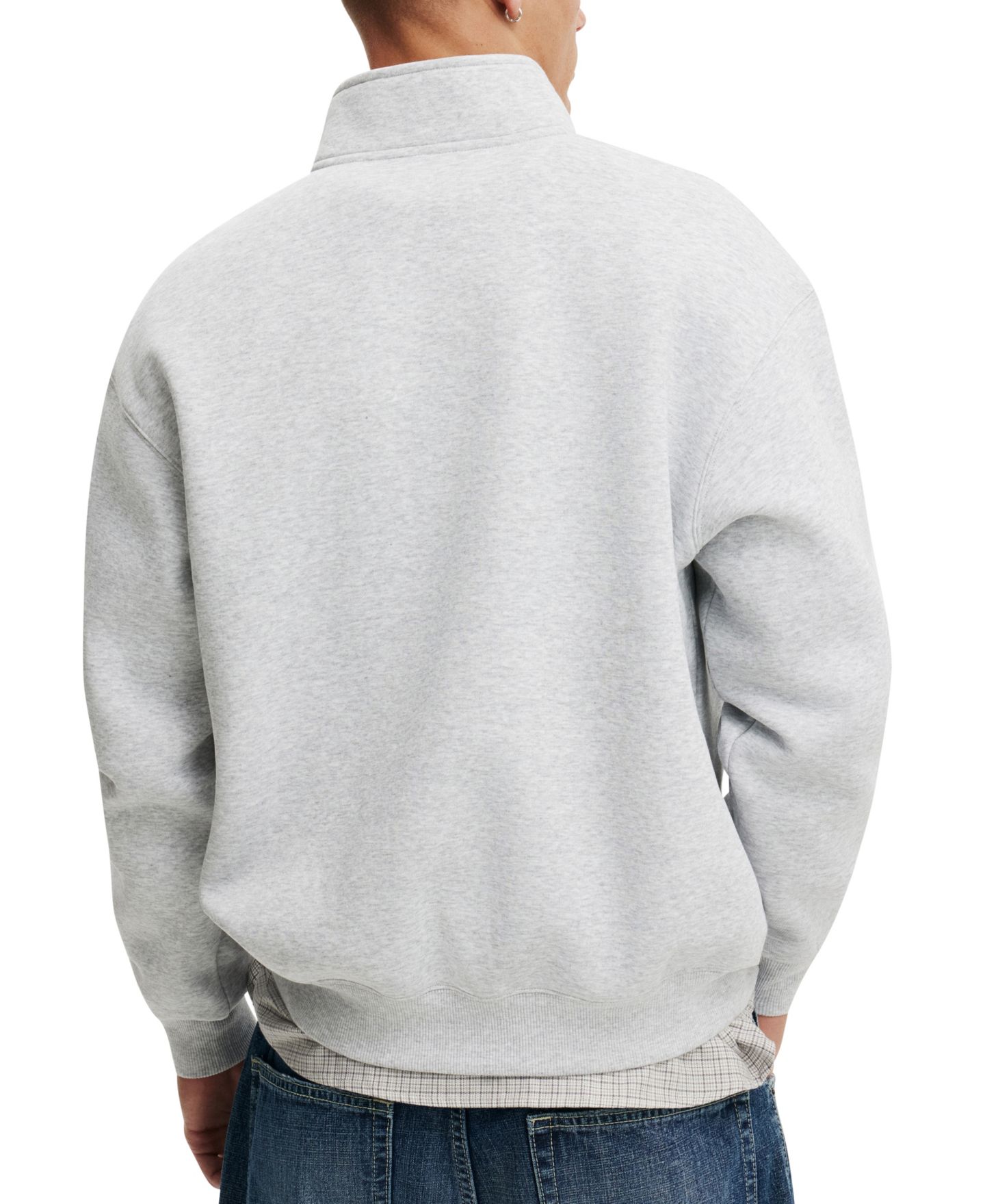 Мужской свитшот COTTON ON Zip Fleece, цвет: Чёрный — фото 7