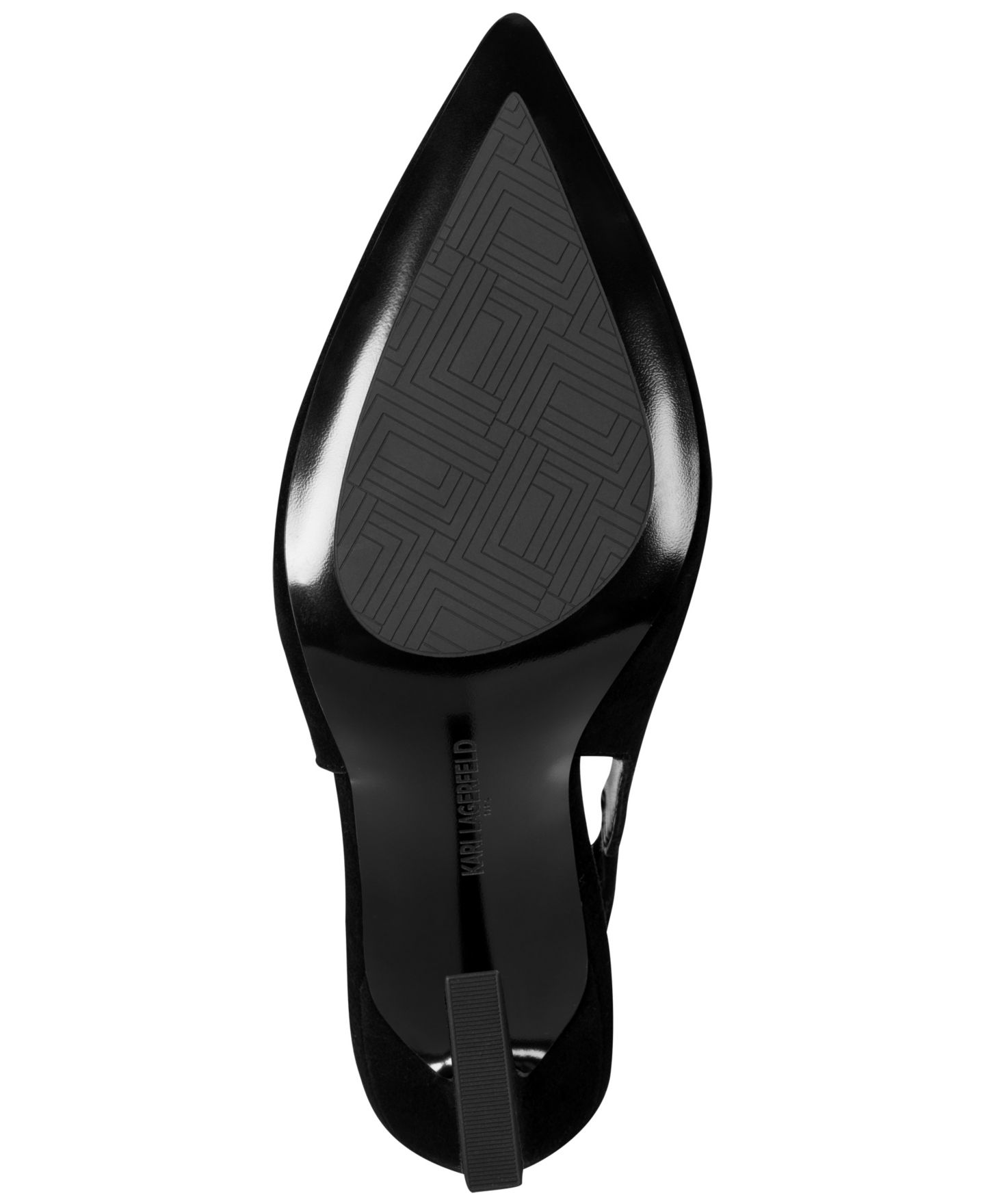 Женские туфли KARL LAGERFELD PARIS Lauryn Slingback Pumps, цвет: Чёрный замшевый — фото 5