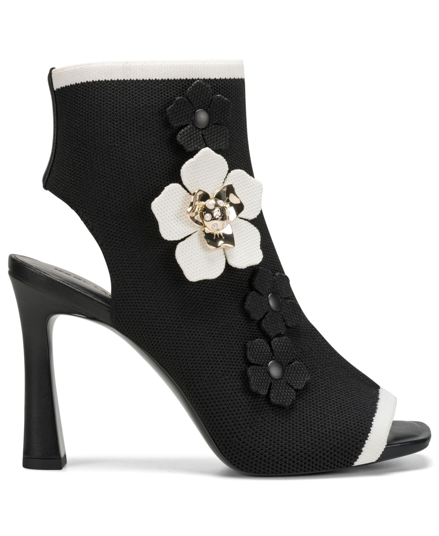 Женские сандалии KARL LAGERFELD PARIS Dacey Dress Sandals, цвет: Чёрный / Кремовый вязаный — фото 2