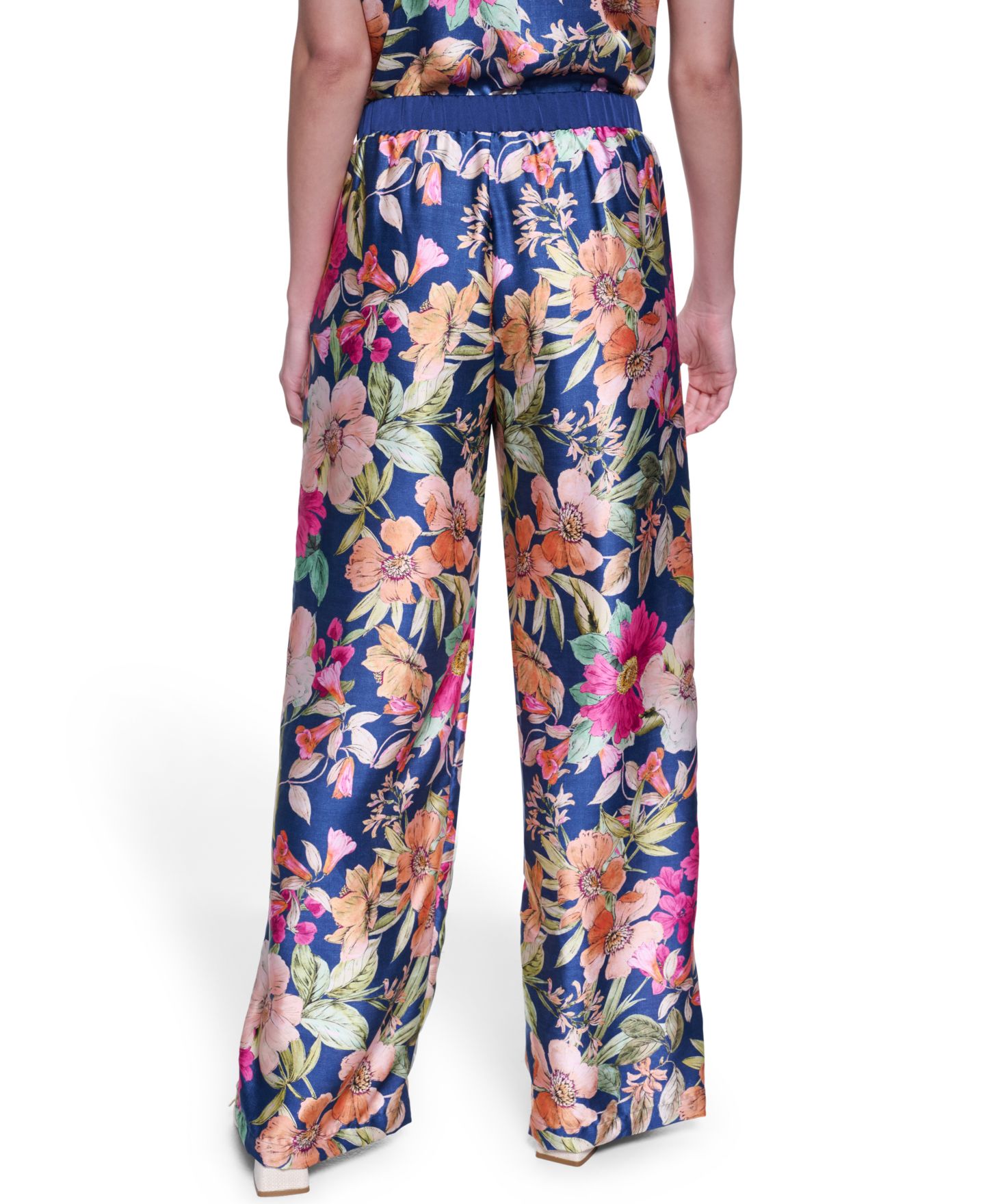Женские брюки KARL LAGERFELD PARIS Soft Floral Print Pull-On, цвет: Пудровый разноцветный — фото 5