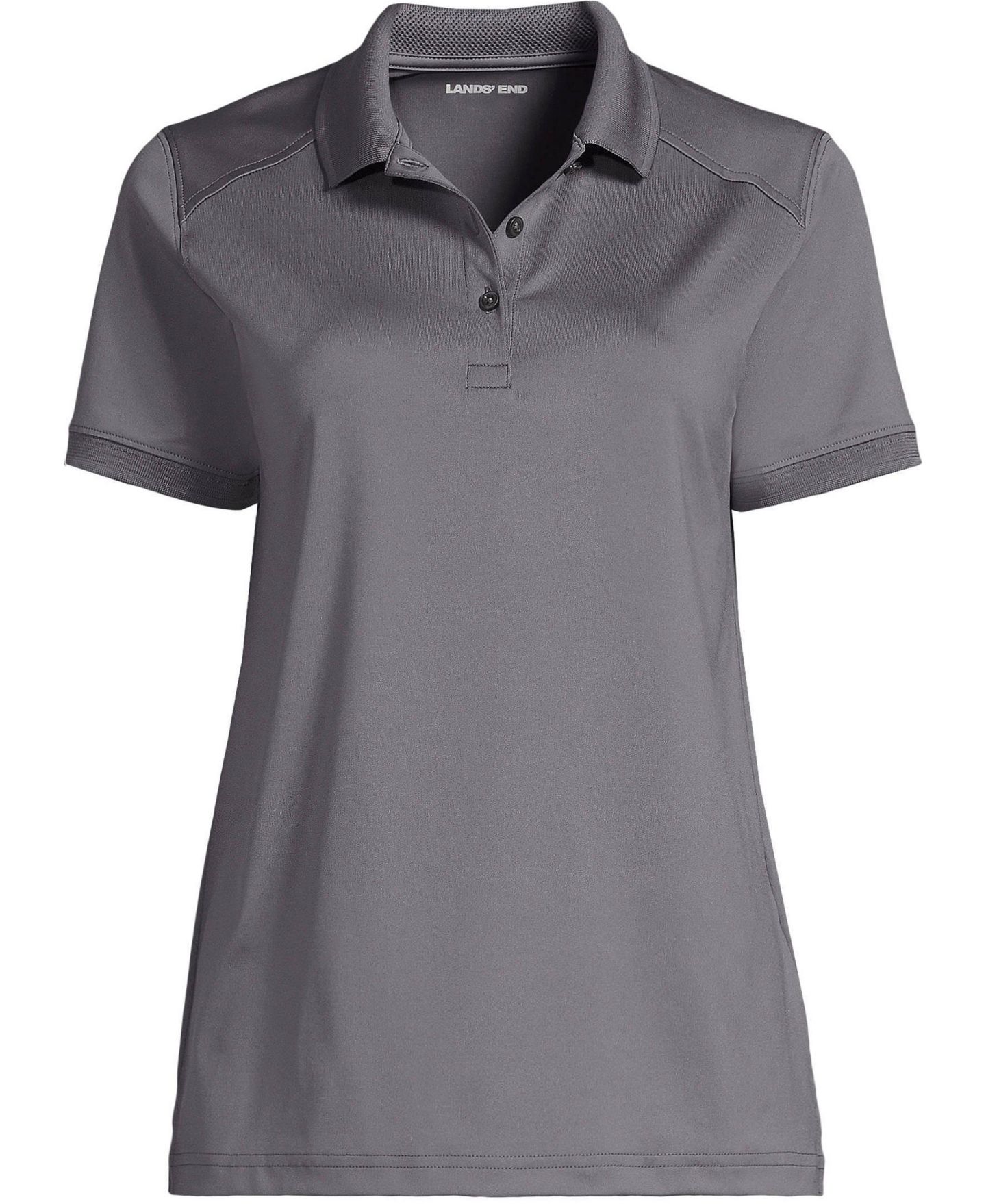 Женское поло Lands' End Rapid Dry Performance Short Sleeve Polo, цвет: Серый — фото 3