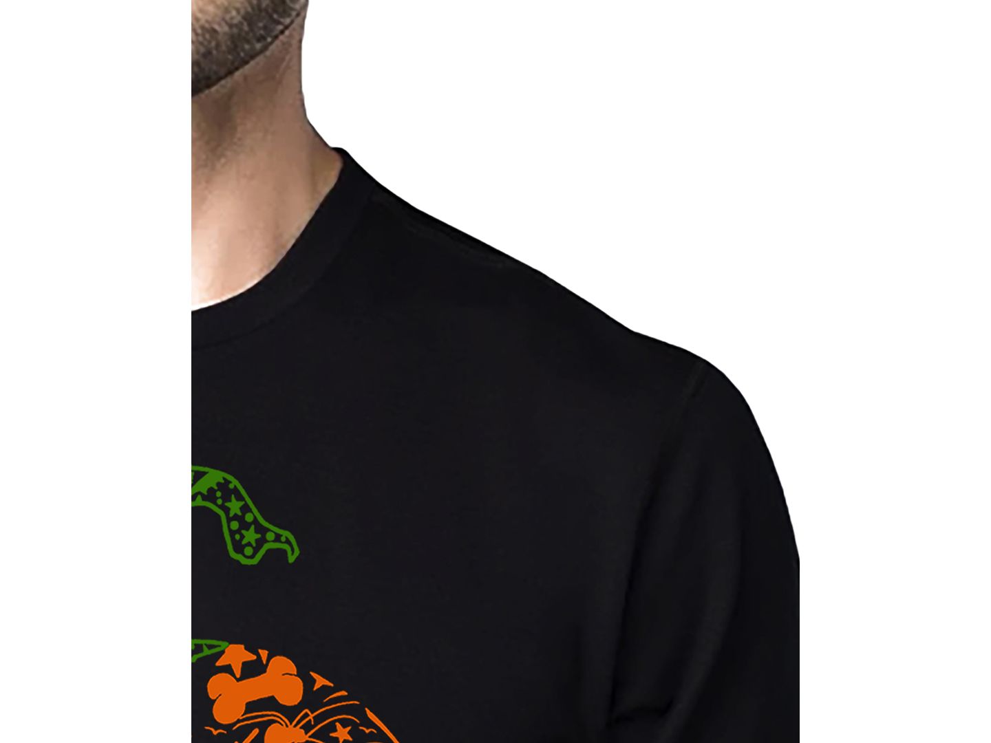 Мужская футболка LA Pop Art Halloween Pumpkin Word Art Cotton and Polyester Blend, цвет: Чёрный — фото 2