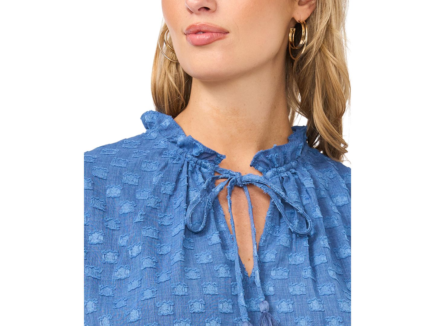 Женский топ Vince Camuto V-Neck Short-Sleeve, цвет: Индиго — фото 5