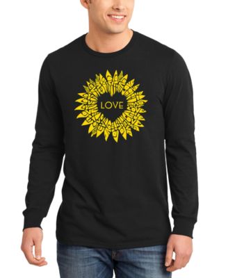 Men's Love Sunflower Word Art Long-Sleeve T-Shirt