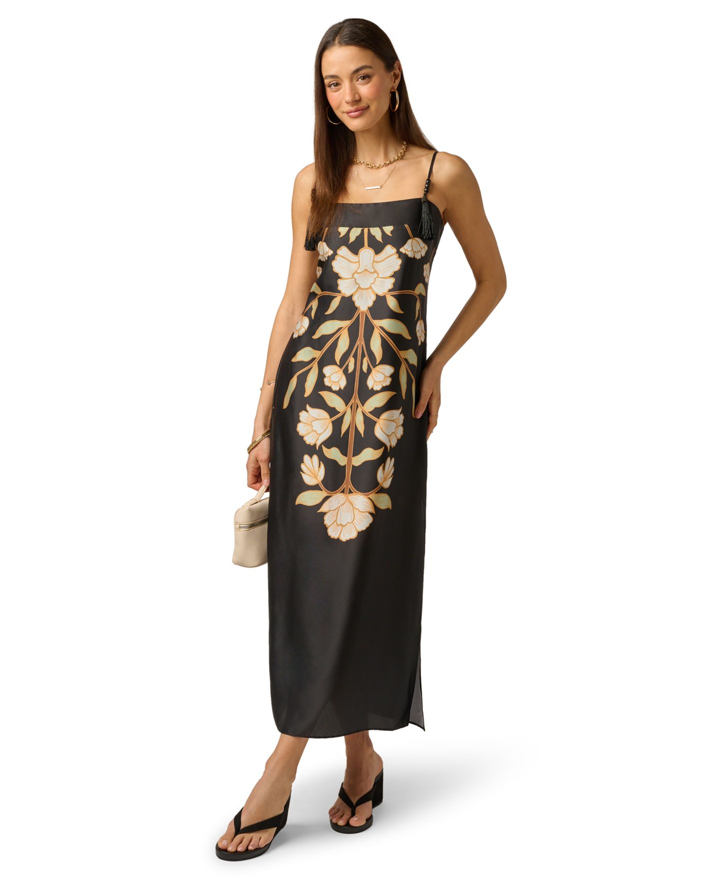 Женское платье Adrianna Printed Sleeveless Dress, цвет: Чёрный разноцветный — фото 2