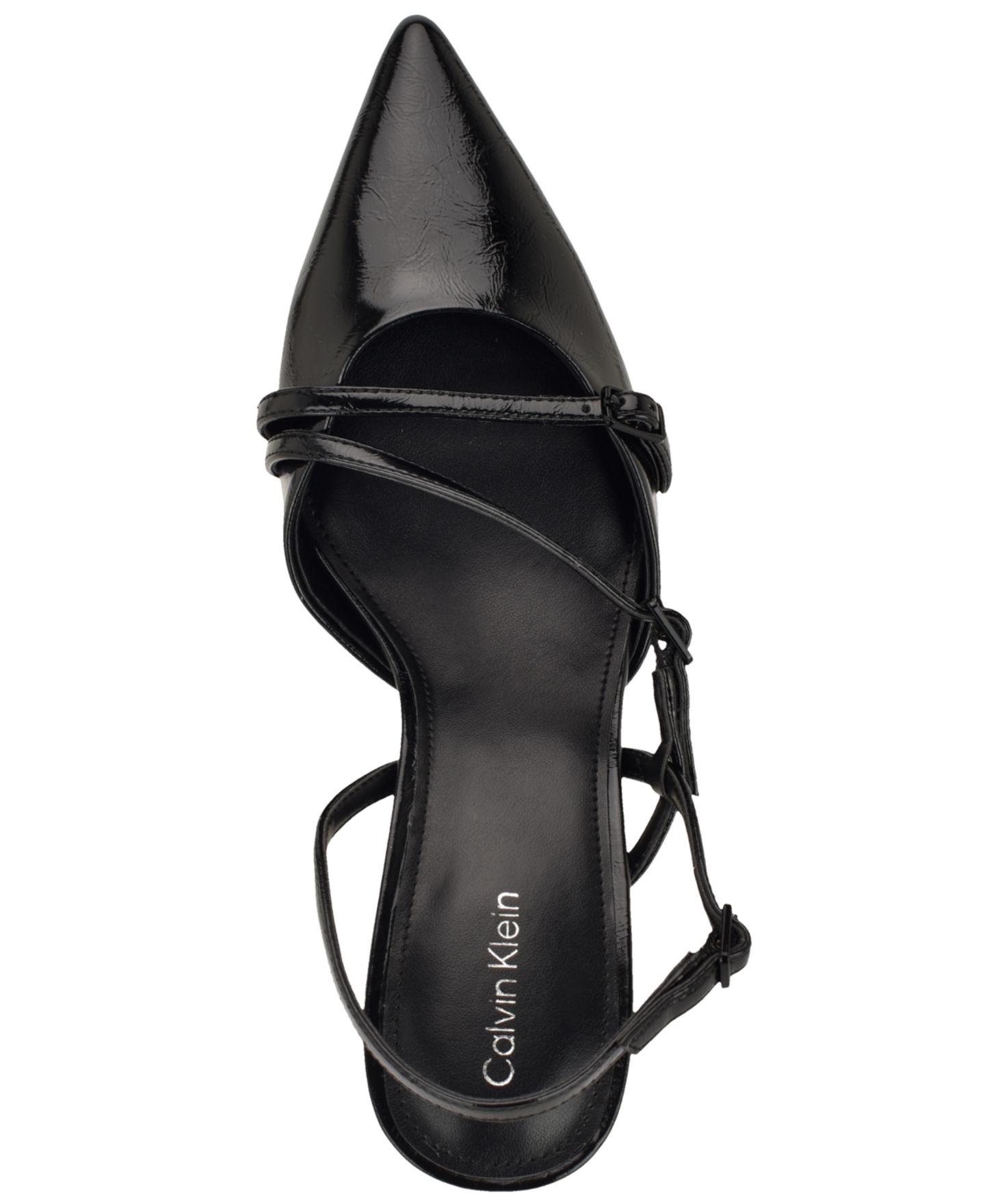 Женские туфли Calvin Klein Tarlie Tapered Heel Slingback Pumps, цвет: Чёрный лаковый — фото 4