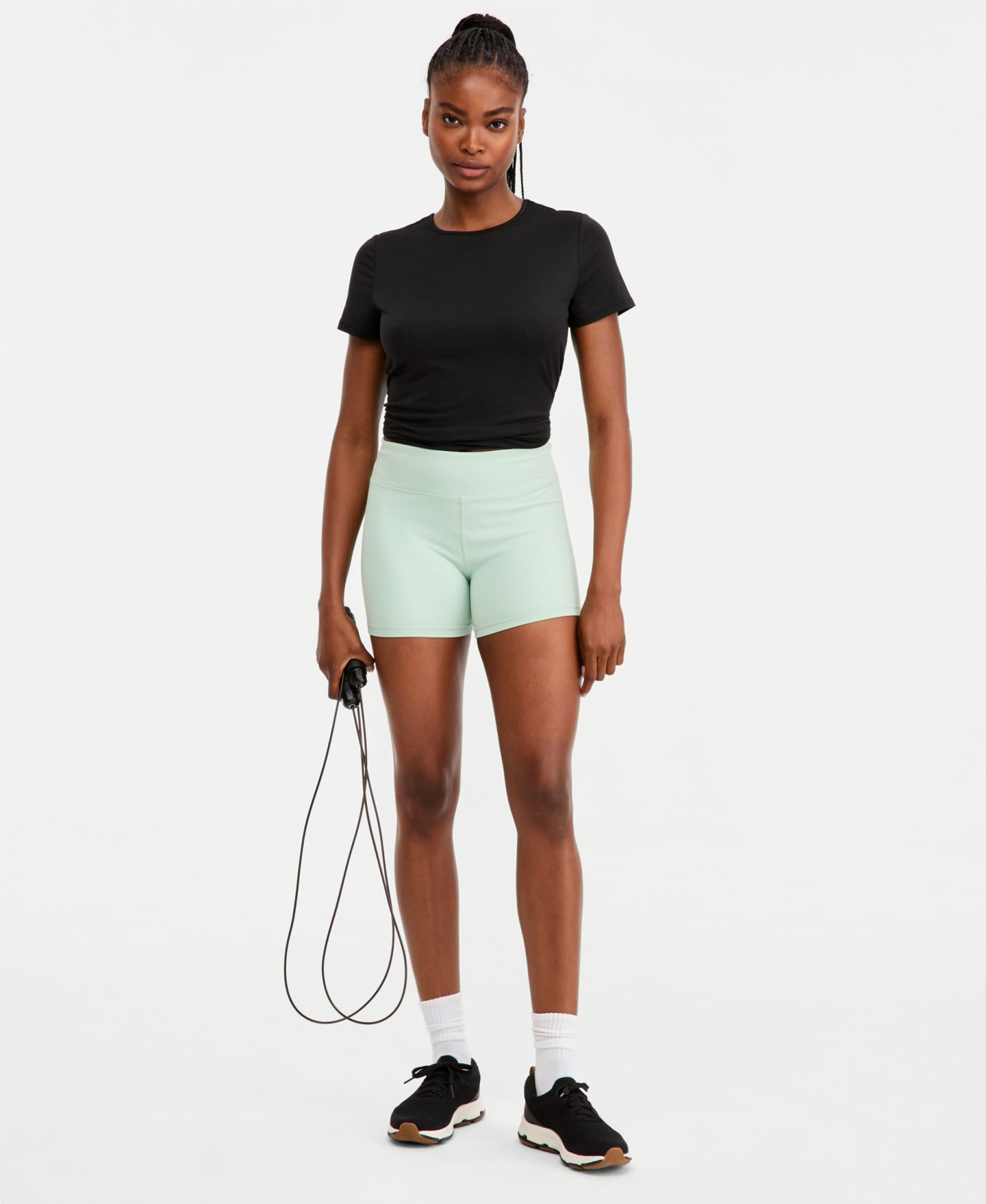 Женские шорты ID Ideology Studio Solid-Color 4" Bike Shorts, цвет: Зелёный — фото 1
