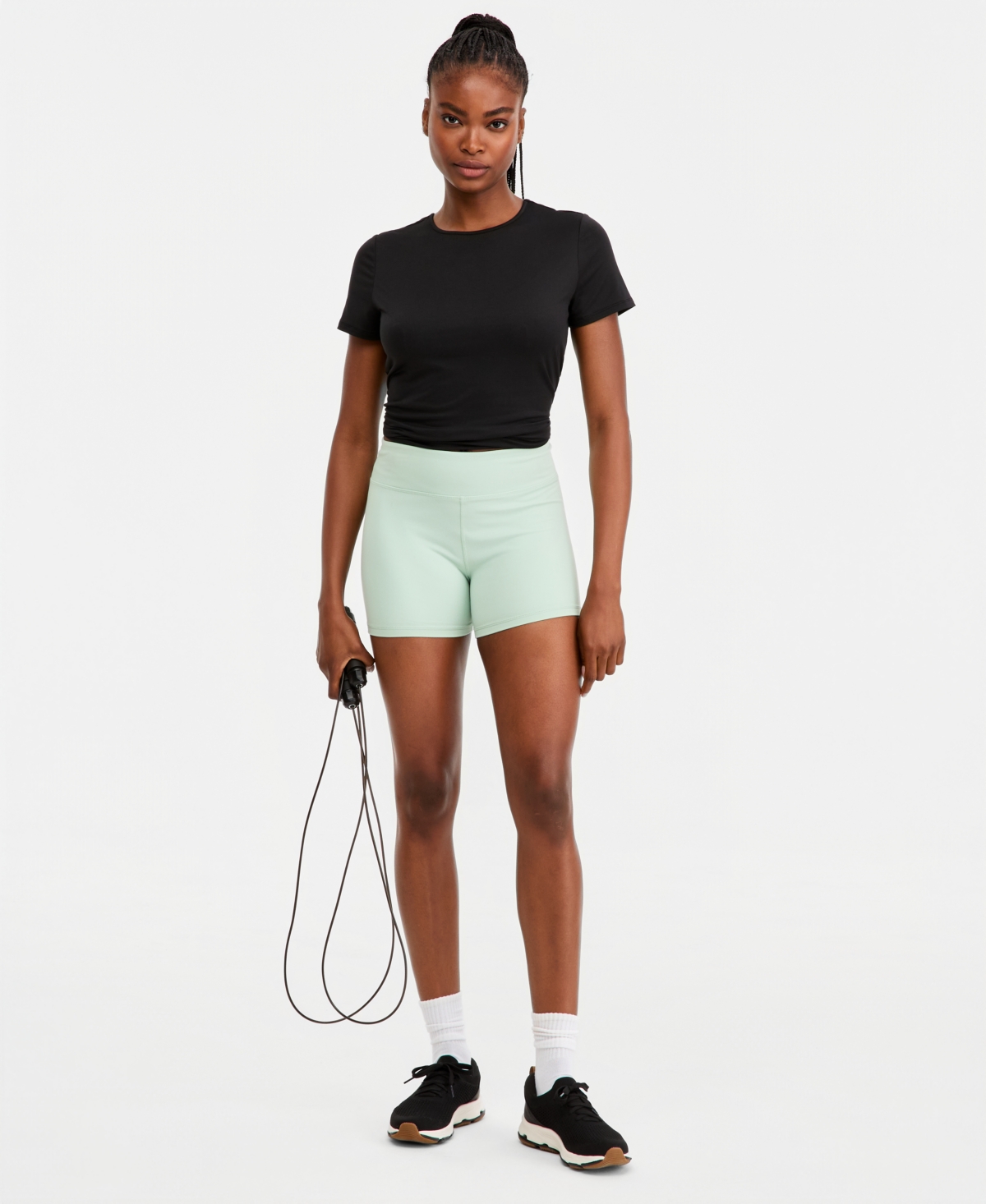 Id Ideology Women's Studio Solid-Color 4" Bike Shorts, Macy's Exclusive