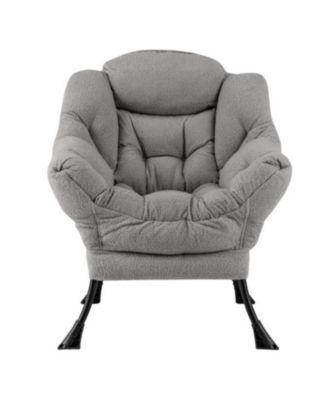 Cozy Sherpa Accent Chair with Head Pillow Upholstered Design