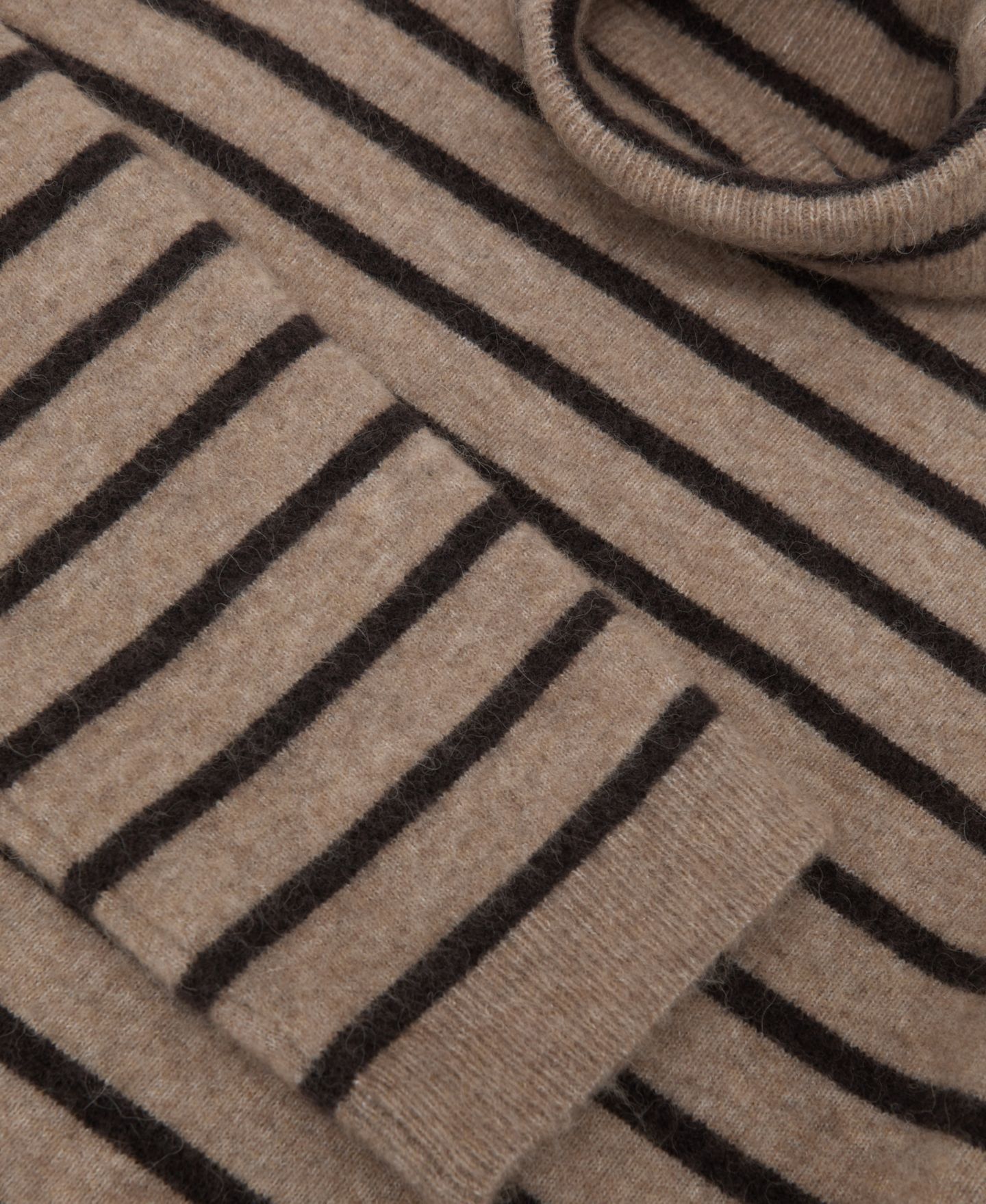Женский свитер REISS Wynn Stripe Roll-Neck with Wool, цвет: Коричневый — фото 5
