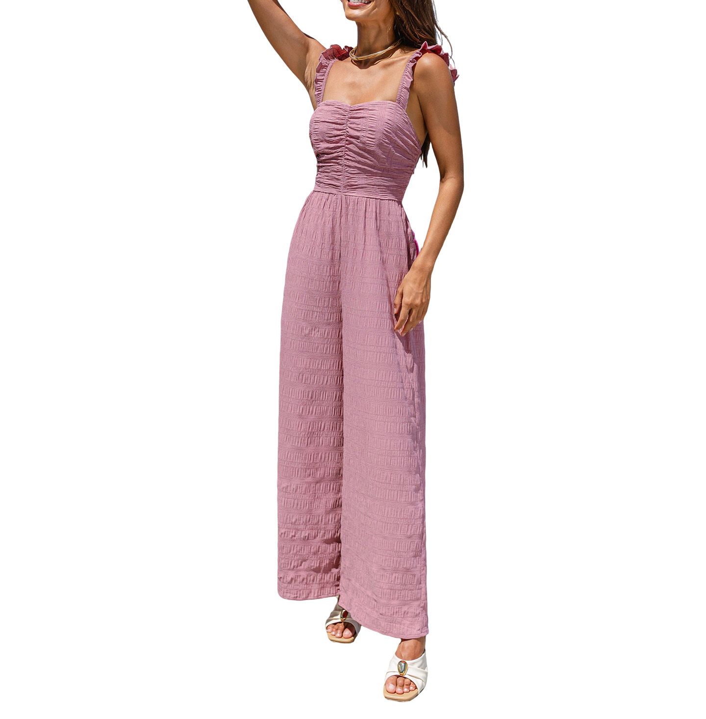 Женский комбинезон Cupshe Soft Focus Jumpsuit, цвет: Розовый — фото 1