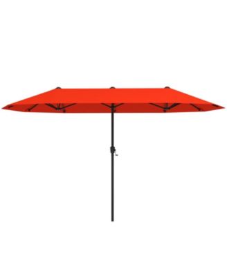 13 ft Double-Sided Table Market Umbrella with Crank Handle and 12-Rib Frame