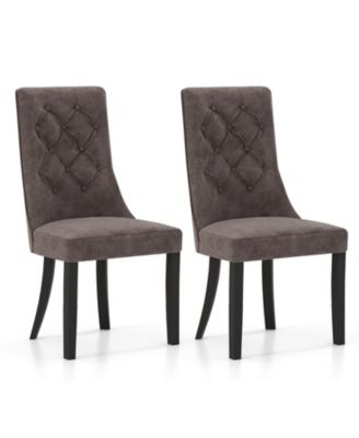 Upholstered Tufted Dining Chairs Set of 2, High Back Support and Soft Seat