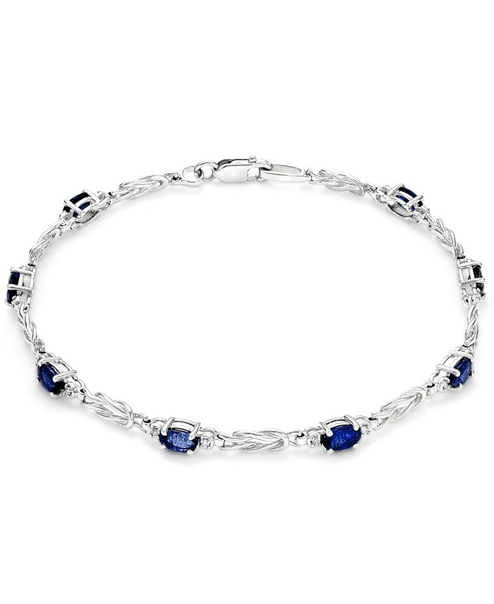 Macy's Sapphire (21/2 ct. t.w.) and Diamond (1/10 ct. t.w.) Link