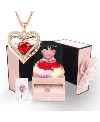 Preserved Heart Necklace Gift Box Couple Mother Gift