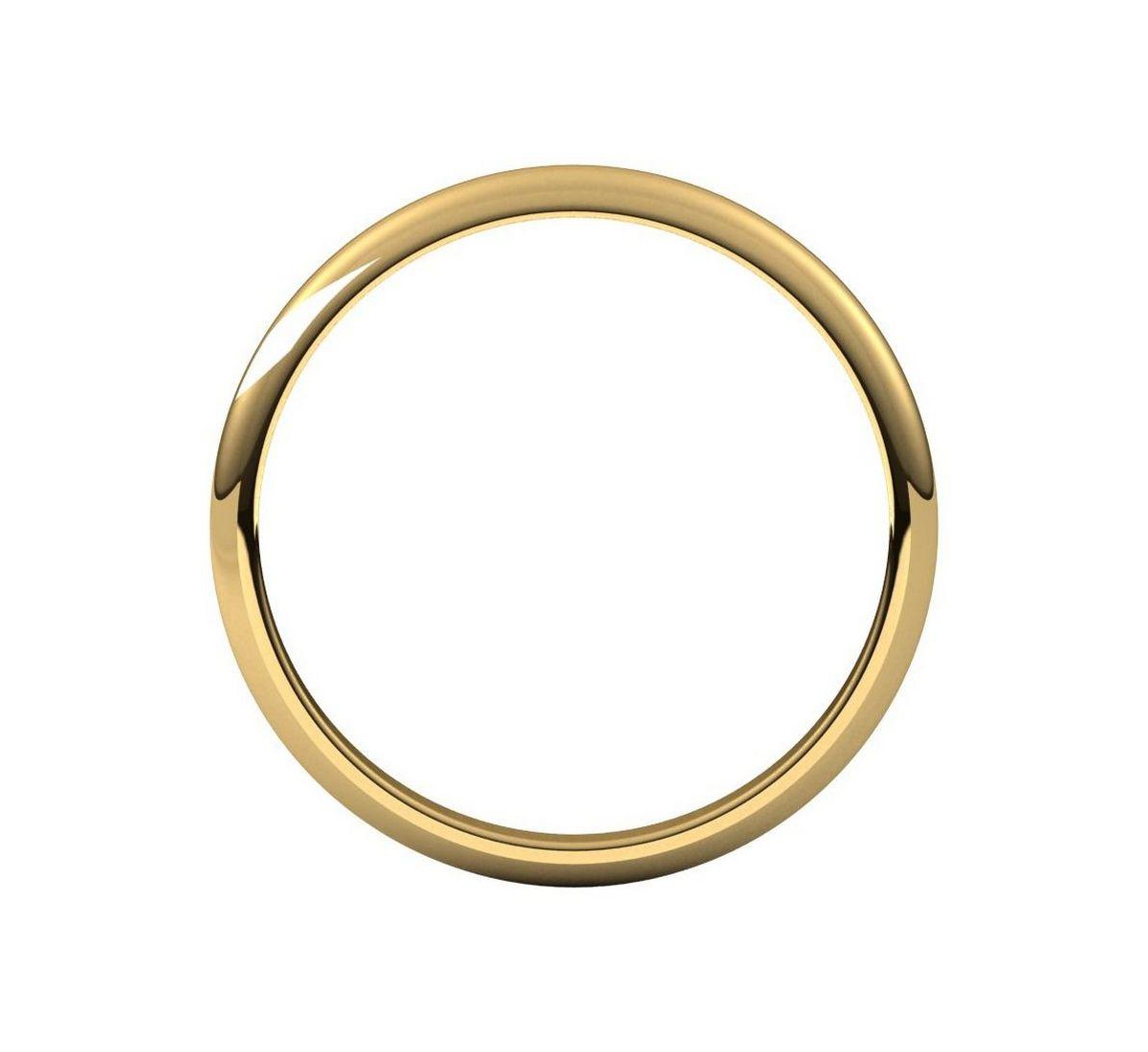 Curata Jewelry Solid 18k Gold 2mm Half Round Wedding Band Ring