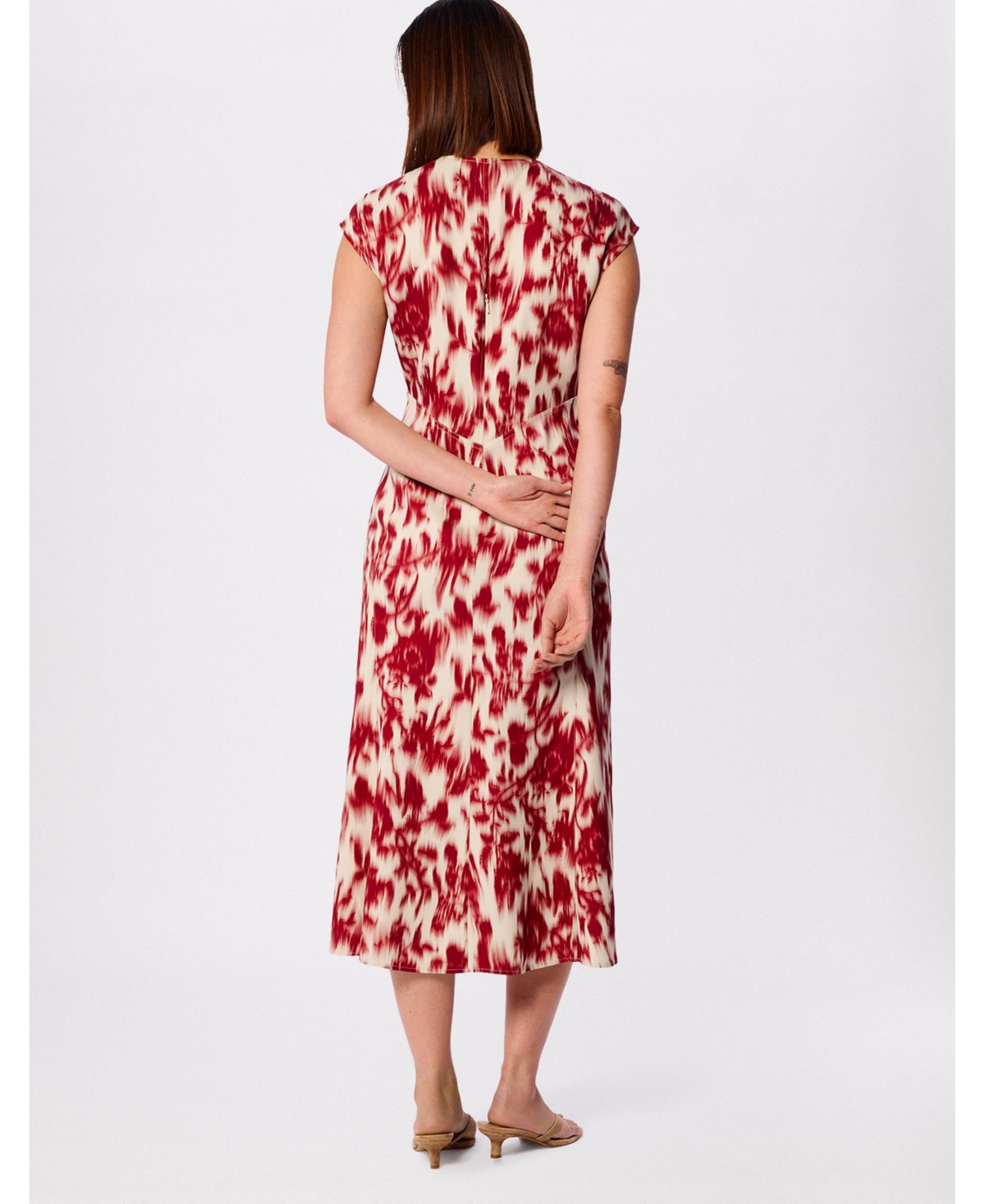 Whistles Women's Blurred Floral Crepe Dress