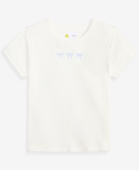Футболка Epic Threads Ribbed Baby T-Shirt для девочек, цвет: Белый